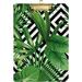 Coolnut Jungle Tropical Palm Leaves Striped Clipboards for Kids Student Women Men Letter Size Plastic Low Profile Clip 9 x 12.5 in Golden Clip