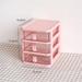 Angfeng Transparent Desk Organizer Drawer Cute Plastic Clear Organizing Boxes Stationery Storage Box Container for Home School Office(Pink 3)