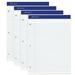 Ampad 20-323 Evidence Dual Pad 4 Pack College Medium Ruled 100 Sheet White Paper Pads 8.5 x 11.75 inch