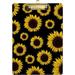 Coolnut Vintage Sunflower Floral Black Clipboards for Kids Student Women Men Letter Size Plastic Low Profile Clip 9 x 12.5 in Golden Clip