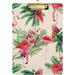Coolnut Palm Trees Flamingo Tropical Clipboards for Kids Student Women Men Letter Size Plastic Low Profile Clip 9 x 12.5 in Golden Clip