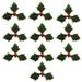 Pnellth 10Pcs Christmas Artificial Holly Berry Stems Simulation Leaf with Fruits Anti-fade No Watering Artificial Holly Berries Christmas Leaves