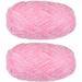 2Pcs Velvet Yarn Chenille Yarn 2x100g/7.1oz 174 Yards Total Length Super Bulky Polyester Soft Blanket Yarn for Knitting Weaving Bag