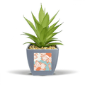 Orange Blue Flower Paint Fake Pineapple Flower Pot Vase Mini Decor