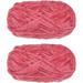 2Pcs Velvet Yarn Chenille Yarn 2x100g/7.1oz 174 Yards Total Length Super Bulky Polyester Soft Blanket Yarn for Knitting Weaving Bag