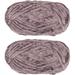 2Pcs Velvet Yarn Chenille Yarn 2x100g/7.1oz 174 Yards Total Length Super Bulky Polyester Soft Blanket Yarn for Knitting Weaving Bag