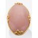 Women's Cabochon Cut Rose Quartz 18K Gold-Plated Cocktail Ring by PalmBeach Jewelry in Pink (Size 10)