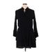 Gap Casual Dress - Mini V Neck Long sleeves: Black Solid Dresses - Women's Size X-Large