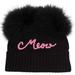Kate Spade Accessories | Kate Spade New York Meow Marabou Pompom Beanie Black | Color: Black/Pink | Size: Os