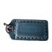 Coach Accessories | 1.5" Small Coach Blue Leather Silver Key Fob Charm Keychain Hang Tag Wristlet | Color: Blue | Size: Os