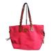 Dooney & Bourke Bags | Dooney And Bourke Red Nylon Leather Shopper Tote Bag Lined Handles Large Coa | Color: Red | Size: Os