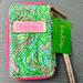Lilly Pulitzer Bags | Lilly Pulitzer Carded Id Canvas Wristlet In Shorely Blue Mini Chomp Chomp | Color: Green/Pink | Size: Os