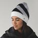 Lululemon Athletica Accessories | Lululemon Snow Amazing Toque Sherpa Chevron Winter Hat | Color: Black/White | Size: Os