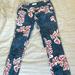 Free People Pants & Jumpsuits | Free People Skinny Cords Navy Blue With Red And White Leaf Pattern. Size 27 | Color: Blue/Red | Size: 27