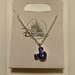 Disney Jewelry | Disney Necklace - Silvertone With Hanging Mickey Head - New - Pink Blue Tones | Color: Purple/Red | Size: Os