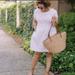 J. Crew Dresses | J. Crew White Smocked Re-Imagined Short Sleeves Puff Sleeves Dress Cotton Small | Color: White | Size: 6