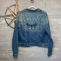 Torrid Jackets & Coats | Adorable Torrid Denim Jacket Embroidered With Butterfly And Flowers | Color: Blue | Size: 14