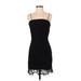 NSR Cocktail Dress - Party Square Sleeveless: Black Print Dresses - Women's Size Small