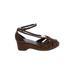 Donald J Pliner Wedges: Brown Print Shoes - Women's Size 8 1/2 - Open Toe