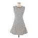 Theory Casual Dress - A-Line: Ivory Stripes Dresses - Women's Size 8
