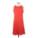 Vince Camuto Casual Dress - A-Line High Neck Sleeveless: Red Solid Dresses - Women's Size 10