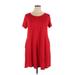 Jollie Lovin Casual Dress - A-Line Scoop Neck Short sleeves: Red Print Dresses - Women's Size 1X