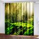 GDYRBY Eyelet Curtains 264X214Cm Lined Blackout Curtains For Living Room Bedroom 3D Green Moss Sunshine Scenery Childrens Blackout Window Curtains 2 Pcs Super Soft Soundproof Insulated Thermal