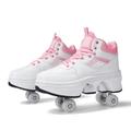 Deform Wheel Skates, 2 in 1 Roller Shoes Casual Deformation Sneakers Walk Skates, Men Women Skates Four-Wheeled,34