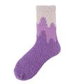 CALCET Fluffy socks Coral Velvet Women'S Autumn And Winter Mid-Calf Socks Thickened Contrasting Color Sleep Socks 6 Pairs-I-35-41