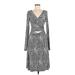 Issa London Casual Dress: Silver Print Dresses - Women's Size 12