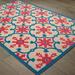 Blue/Brown Rectangle 8' x 11' Area Rug - Bungalow Rose Luisa Floral Indoor/Outdoor Area Rug in Pink/Blue/Sand Polypropylene | Wayfair