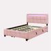 Ivy Bronx Kenzley Platform Storage Bed Upholstered/Linen in Pink | 43.7 H x 64.6 W x 86.6 D in | Wayfair 86ED1EF575334231AE1CD2497F715333