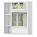 Ebern Designs Vieda Wall Mount Framed Medicine Cabinet 5 Adjustable Shelves Wood in Brown/White | 24 H x 21.6 W x 6.3 D in | Wayfair