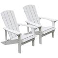 Rosecliff Heights White Outdoor Loungers Set: 2 Adirondack Chairs For Deck, Pool, Garden Plastic/Resin | 36.6 H x 29.5 W x 29.5 D in | Wayfair
