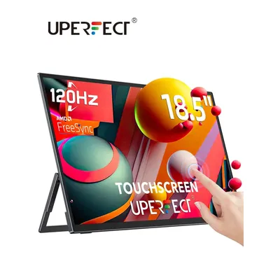 Moniteur portable UPERFECT Écran tactile 18 5 pouces 120 Hz avec support réglable VESA et 180°