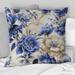 Designart "Blue Ornamental Frames Victorian Pattern VI" Floral Printed Throw Pillow