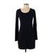 Splendid Casual Dress - Sheath Scoop Neck Long sleeves: Black Color Block Dresses - Women's Size Small