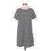 One Clothing Casual Dress - Shift: Gray Stripes Dresses - Women's Size Small