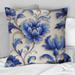 Designart "Blue Ornamental Frames Victorian Pattern II" Floral Printed Throw Pillow
