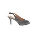 Paradox London Pink Heels: Pumps Stilleto Cocktail Party Gray Shoes - Women's Size 8 1/2 - Peep Toe