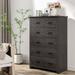 Tall Storage Dresser with 5 Pull-out Drawers for Bedroom Living Room-Gray