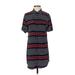 Equipment Casual Dress - Shirtdress: Blue Stripes Dresses - Women's Size X-Small