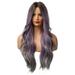 Jikolililili Color Mixing Colors Long Roll Curly Hair Middle Score Wig Fashion Natural Wig High Temperature Wire 25.59in Long Wig For Women Daily Life
