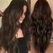 Huaai Fashion Long Vacation Synthetic Hair Wigs Brown Wigs Womens Party Full Fashion Wavy Long Wig Wig