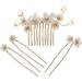 4pcs Bridal Headpieces Flower Hair Comb U-shaped Hairpins Wedding Hair Accessories