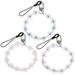 3Pcs Flower Beaded Phone Charm Cell Phone Lanyard Wrist Strap Mobile Phone Chain String