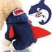 COFEST Funny Dog Cats Sharks Costumes Pet Halloween Christmas Cosplay Dress Adorable Sharks Pet Costume Animals Fleece Hoodie Warm Outfits Clothes Blue