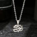 Necklace Twelve Zodiacs Spirit Necklace Titanium Steel Neck Chain for Women W0K8