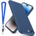 for iPhone SE Case 2022/iPhone SE Case 2020/iPhone 8 Case/iPhone 7 Case Thin Liquid Silicone Case with Lanyard Shockproof Slim Phone Case for iPhone SE / 7/8-Blue 3-IP8g-02