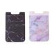 2PCS Marble Phone Pouch Self Adhesive Lycra Holder Cell Phone Back Patch Pocket (Pink/Black)